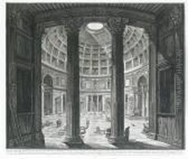 The Pantheon Interior (hind 86) Oil Painting by Giovanni Battista Piranesi