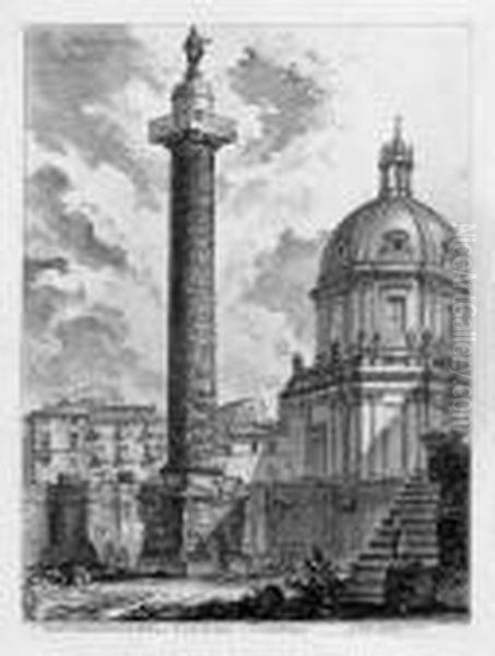 Colonna Trajana Oil Painting by Giovanni Battista Piranesi