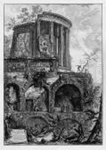 Altra Veduta Del Tempio Della Sibilla Oil Painting by Giovanni Battista Piranesi