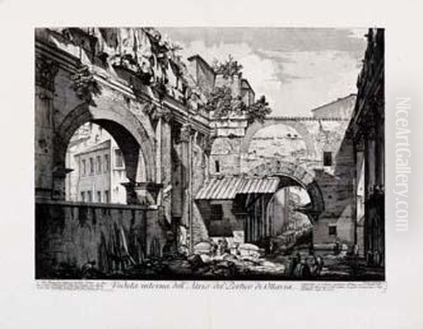 Il Portico D'ottavia Oil Painting by Giovanni Battista Piranesi