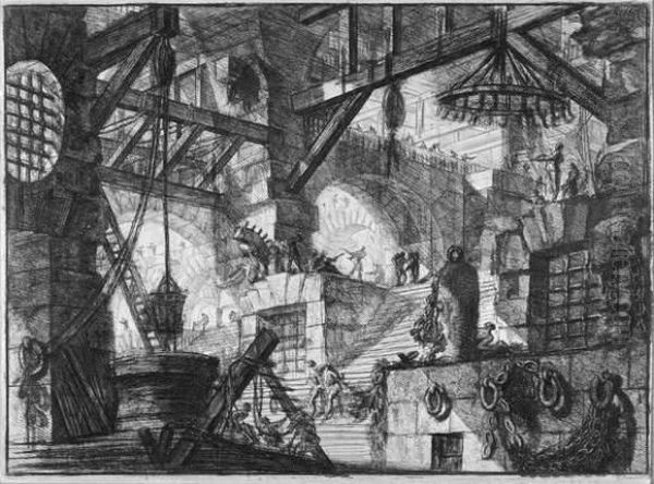 Carceri Xiii. Oil Painting by Giovanni Battista Piranesi