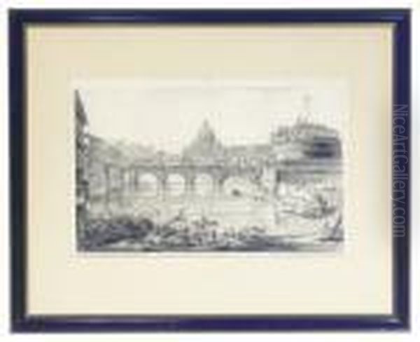 [vedute Di Roma]: Three Plates Oil Painting by Giovanni Battista Piranesi