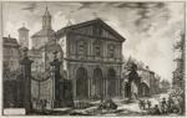 Veduta Della Basilica Di S Oil Painting by Giovanni Battista Piranesi