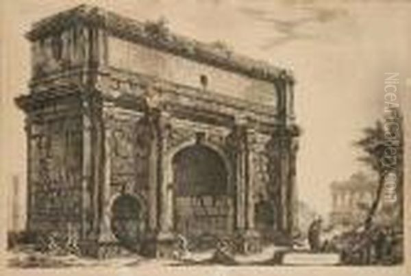 The Settima Severa Arch Oil Painting by Giovanni Battista Piranesi