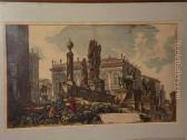 'veduta Del Campidoglio Di Fianco',rome Oil Painting by Giovanni Battista Piranesi