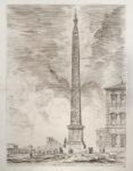 Obelisco Egizio, From Vedute Di Roma Oil Painting by Giovanni Battista Piranesi