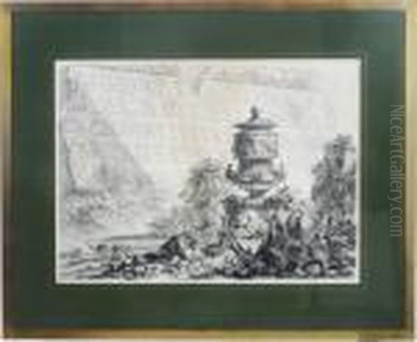 Veduta Dell'arco Di Tito; And Two Companion Prints Oil Painting by Giovanni Battista Piranesi