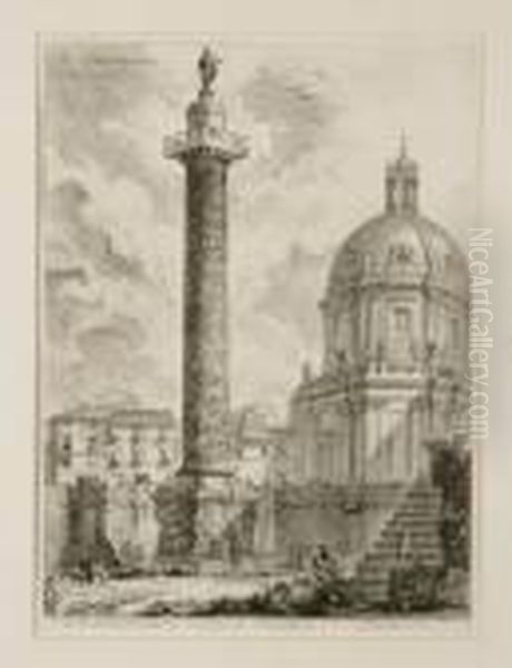 Colonna Trajana Oil Painting by Giovanni Battista Piranesi