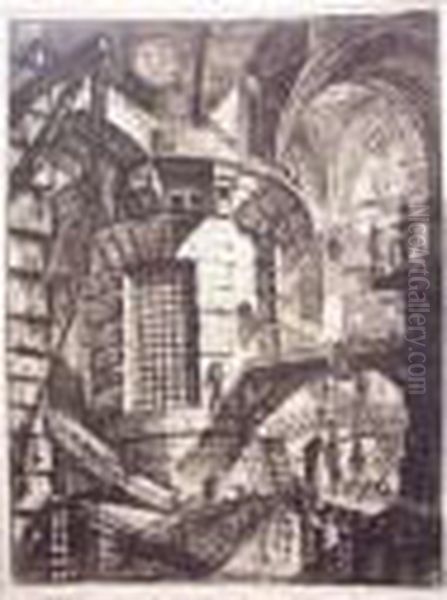 Escaliers Et Passerelles Oil Painting by Giovanni Battista Piranesi