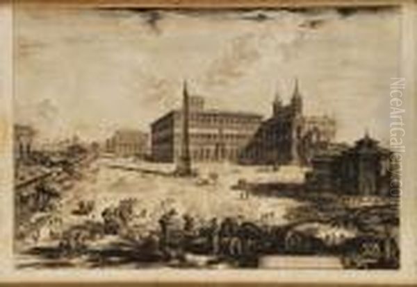 Piazza E Basilica De S. Giovanni In Laterano Oil Painting by Giovanni Battista Piranesi