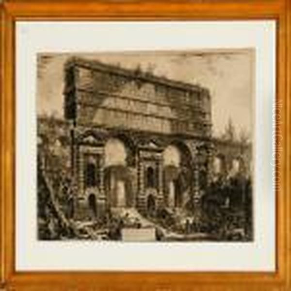 Veduta Del Monumento Eretto Dall' Imperador Tito Vespasiano Oil Painting by Giovanni Battista Piranesi