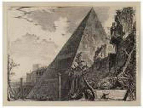 Piramide Di C. Cestio Oil Painting by Giovanni Battista Piranesi