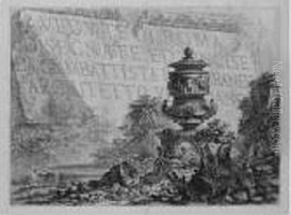 Title Page; S. Lorenza Fuori Le 
Mura; And The Palazzo Dell'accademia Di Francia (h. 1, 12, 24) Oil Painting by Giovanni Battista Piranesi