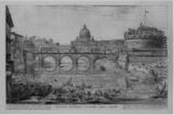 The Piazza Del Quirinale; The 
Fontana Dell' Acqua Paola; And Theponte And Castel S. Angelo (h. 15, 21,
 29) by Giovanni Battista Piranesi