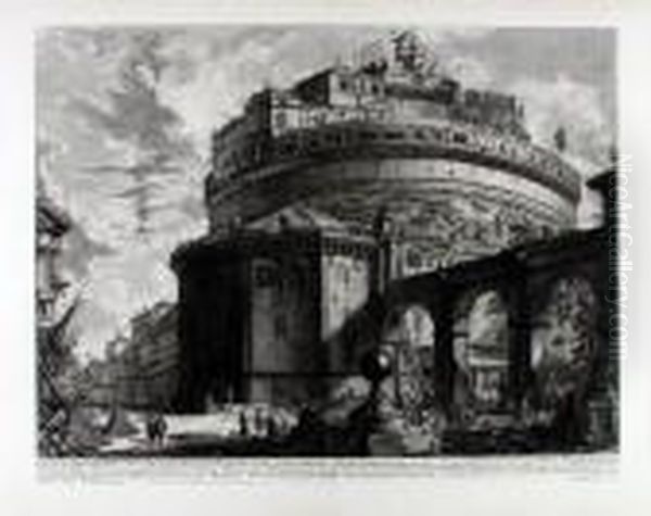 Veduta Del Mausoleo D' Elio Adriano Oil Painting by Giovanni Battista Piranesi