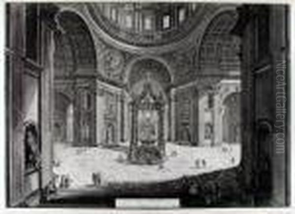 Pietro In Vaticano Vicino Alla Tribuna Oil Painting by Giovanni Battista Piranesi