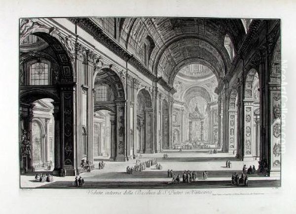 Veduta Interna Della Basilica Di S. Oil Painting by Giovanni Battista Piranesi