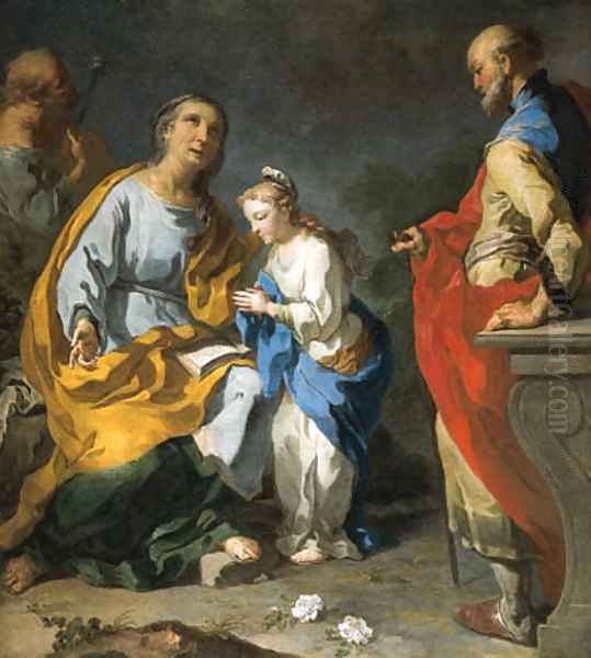 The Education of the Virgin Oil Painting by Giovanni Battista Rossi