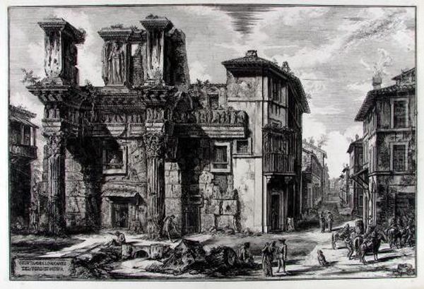 Veduta Degli Avanzi Del Foro Di Nerva Oil Painting by Giovanni Battista Piranesi