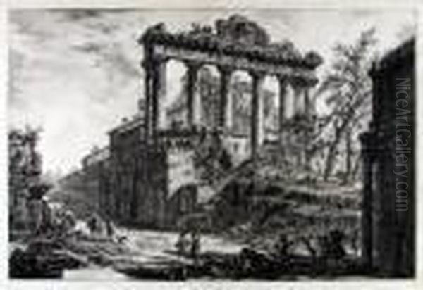 Veduta Del Tempio Detto Della Concordia Oil Painting by Giovanni Battista Piranesi