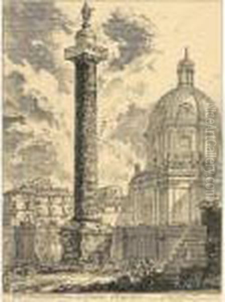 Colonna Trajana Oil Painting by Giovanni Battista Piranesi