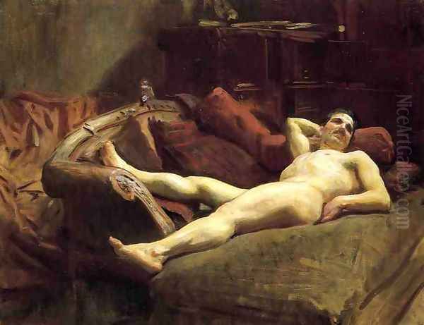 Male Model Resting Oil Painting by John Singer Sargent