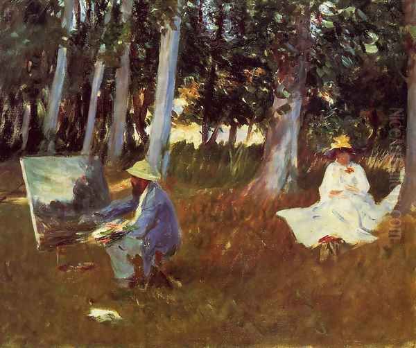 Claude Monet Painting by the Edge of a Wood Oil Painting by John Singer Sargent