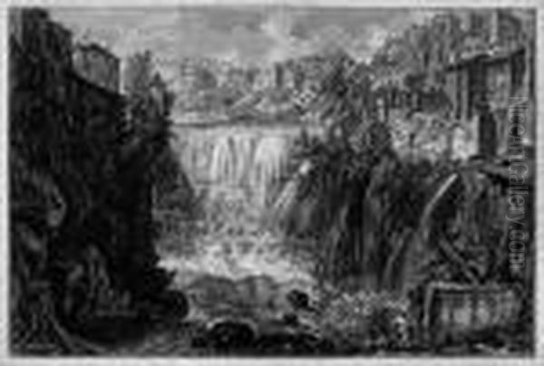 Veduta Della Cascata Oil Painting by Giovanni Battista Piranesi