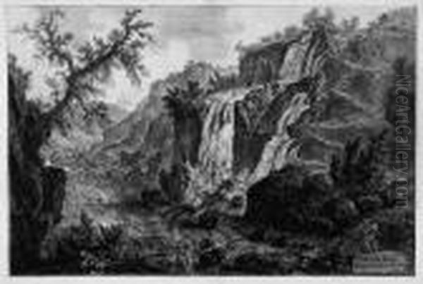 Veduta Delle Cascate Oil Painting by Giovanni Battista Piranesi