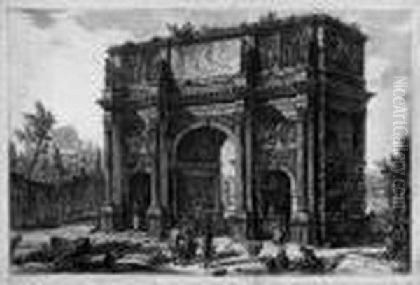 Veduta Dell' Arco Di Oil Painting by Giovanni Battista Piranesi