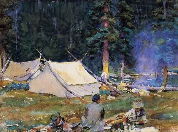 Camping at Lake O'Hara Oil Painting by John Singer Sargent