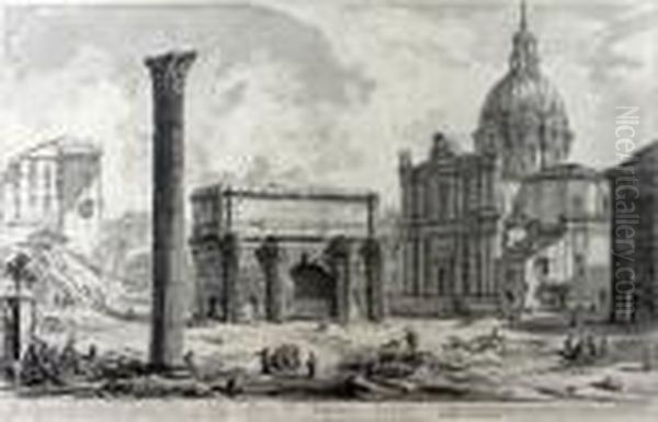 Arco Di Settimmio Severo Oil Painting by Giovanni Battista Piranesi