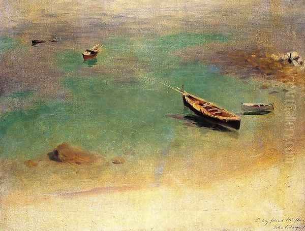 A Boat in the Waters off Capri Oil Painting by John Singer Sargent