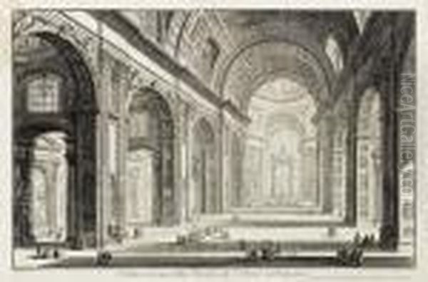 Veduta Interna Della Basilica Di S. Pietro In Vaticano Oil Painting by Giovanni Battista Piranesi