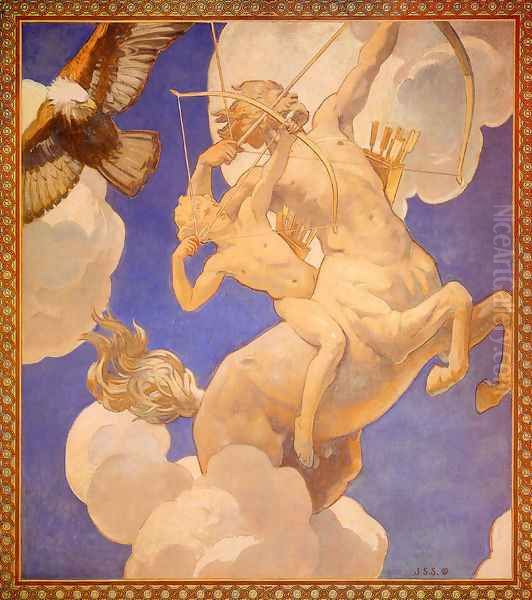 Chiron And Achilles Oil Painting by John Singer Sargent