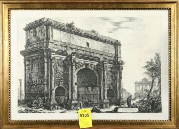 Veduta Dell Arco Di Settimio Severo Oil Painting by Giovanni Battista Piranesi