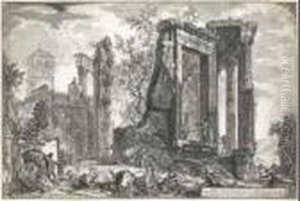 'altra Veduta Del Tempio...'. Oil Painting by Giovanni Battista Piranesi