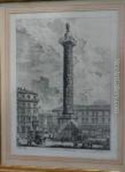 Colonna Antonina Oil Painting by Giovanni Battista Piranesi