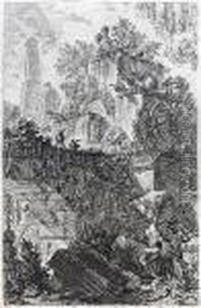 Frontispiece: Fantasy Of Ruins..., From Opere Varie Di Architecttura Oil Painting by Giovanni Battista Piranesi