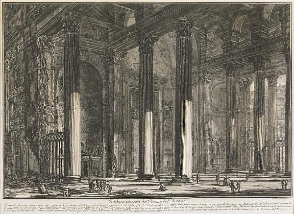 Veduta Interna Del Pronao Del 
Panteon, From Veduta Di Roma (we. 215; H. 82; F. 762), 1769 Oil Painting by Giovanni Battista Piranesi