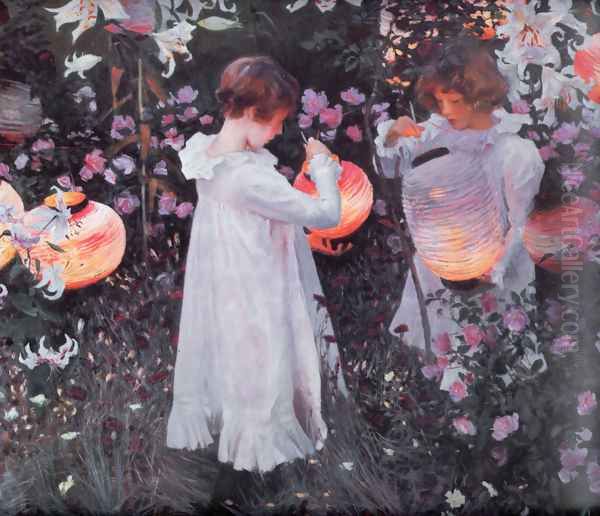 Carnation, Lily, Lily, Rose Oil Painting by John Singer Sargent