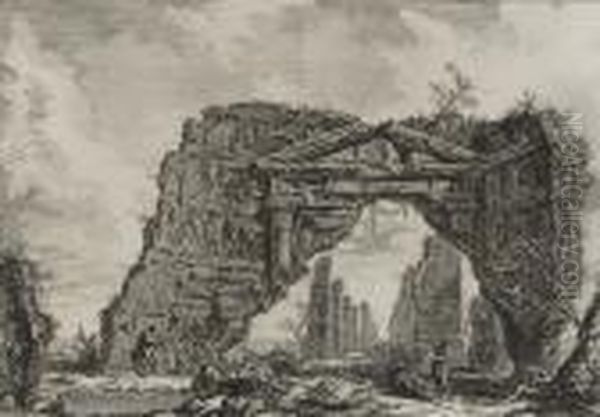 Etchings From Vedute Di Roma Oil Painting by Giovanni Battista Piranesi