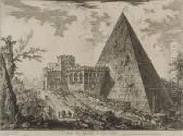 Etchings From Vedute Di Roma, And Le Antichita Romane Oil Painting by Giovanni Battista Piranesi