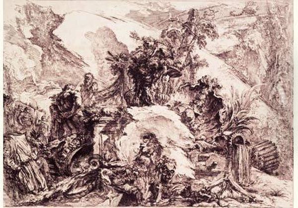 Les Squelettes. Oil Painting by Giovanni Battista Piranesi