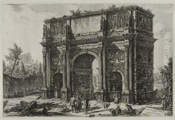 Veduta Dell'arco Di Constantino Oil Painting by Giovanni Battista Piranesi