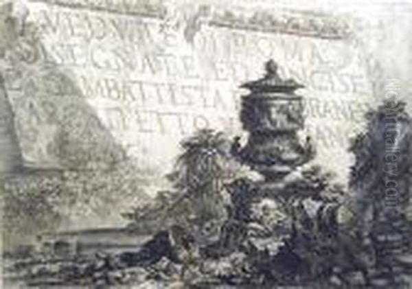 Title Page, From Vedute Di Roma Oil Painting by Giovanni Battista Piranesi