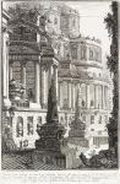 Mausoleo Antico Eretto Per Le 
Ceneri D'un Imperadore Romano, From Prima Parte Di Architture E 
Prospettive Oil Painting by Giovanni Battista Piranesi