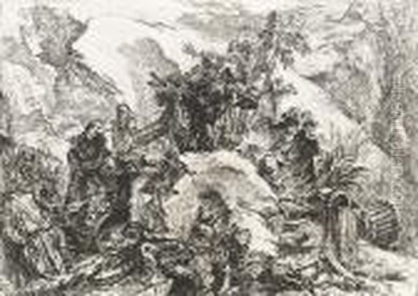 The Skeletons, From Grotteschi Oil Painting by Giovanni Battista Piranesi