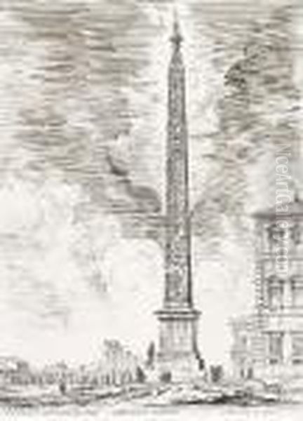 Obelisco Egizio, From Vedute Di Roma Oil Painting by Giovanni Battista Piranesi