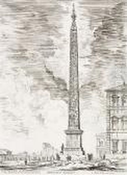 Obelisco Egizio, From Vedute Di Roma Oil Painting by Giovanni Battista Piranesi